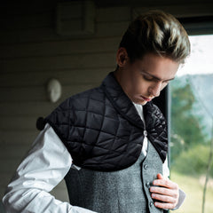 Warm shawl shouder warmer coat qulited lighted padding