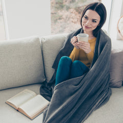 Portable USB Heated Blanket Battery Operated, 5V/2A USB Heated Blanket 3 Heating Levels Without Battery Pack, Plush Flannel Wearable Electric Heated Blanket, 2.5Hours Auto Off&Overheat Protection