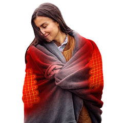 Portable USB Heated Blanket Battery Operated, 5V/2A USB Heated Blanket 3 Heating Levels Without Battery Pack, Plush Flannel Wearable Electric Heated Blanket, 2.5Hours Auto Off&Overheat Protection